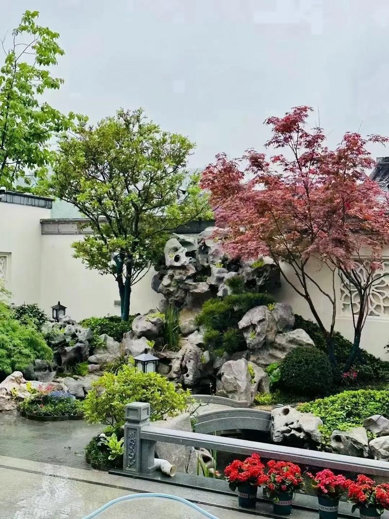 天天下雨…#园林景观造景庭院 #鱼池假山设计施工 #