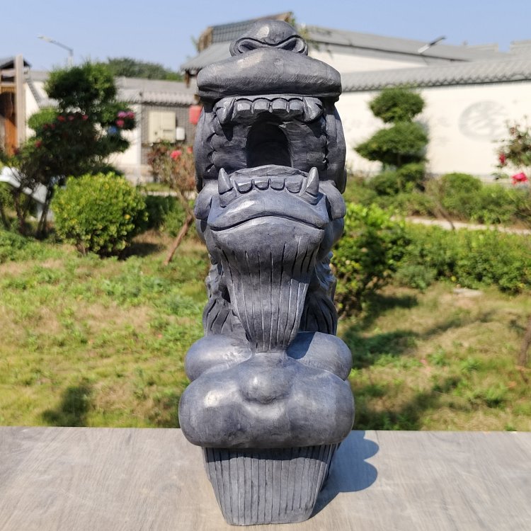 青石雕刻石头龙头摆件吐水喷水流水庭院花园假山水池出水景观