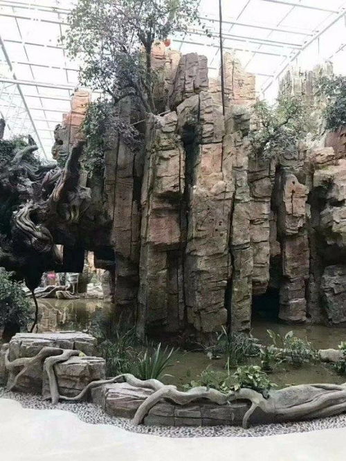 沈阳大庆园艺景观 假山假树与流水瀑布的艺术融合