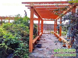 山东室外仿木水泥花架定制及景观假山设计 打造自然生态园林空间